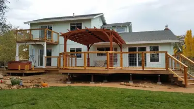 Durable Life Golden Teak Patio in Sutter Creek, CA — Deck Building & Repair project by Via Viridis Green Solutions, Inc.