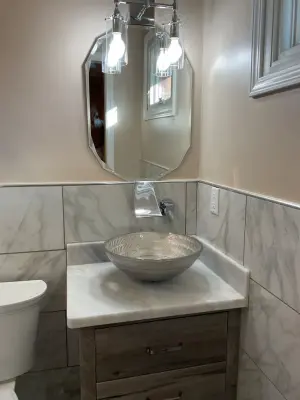 Personalized bathroom — Deck Building & Repair project by Hands On Woodworking LLC