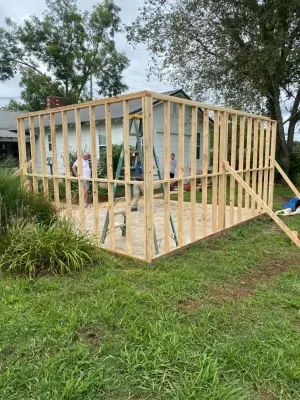 Outdoor cooking area with a lean-to structure — Deck Building & Repair project by Sims Contracting