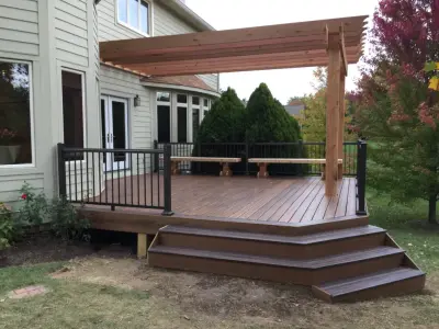 Cedar pergola with composite decking — Deck Building & Repair project by DeckThisOut