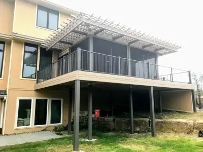 Johnson County Completely Maintenance-Free Screened Porch and Shade Arbor — Deck Building & Repair project by Decks By Dan KC