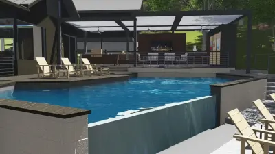 Contemporary Outdoor Culinary and Living Area Visualization — Deck Building & Repair project by Shade Outdoor Living Solutions