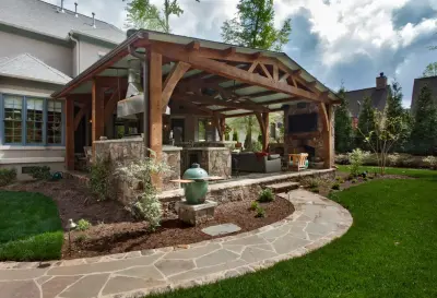 Wood and Stone Pavilion — Deck Building & Repair project by The Stone Man