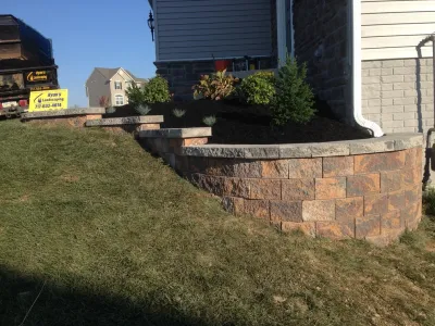 Hanover Front Yard Ideas & Nicolock Retaining Wall — Landscape Construction project by Ryan's Landscaping Hanover, Pa Patios & Walls in Hanover