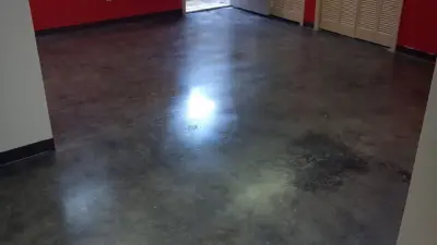 Concrete Basement Staining — Deck Building & Repair project by Architectural Concrete