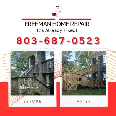 Staircase Renovation — Deck Building & Repair project by Freeman Home Repair
