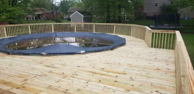 36x10 White Pine Surround Deck for Pool — Deck Building & Repair project by Jaguar Decks And Fences
