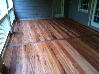 Recessed lighting in Tigerwood decking — Deck Building & Repair project by DeckThisOut