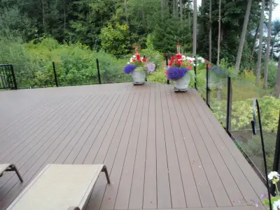 Glass Railing on Azek Deck in Skagit County — Deck Building & Repair project by Dexperts