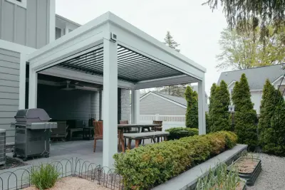 Plymouth, MI - Bartlett Home: StruXure Louvered Pergola and MagnaTrack Screen — Deck Building & Repair project by Skyview Detroit