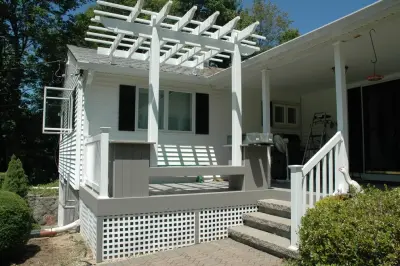 Burlington Beauty: AZEK Porch Deck and Pergola Duo — Deck Building & Repair project by Archadeck Of Central Connecticut