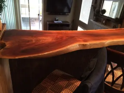 Modesto CA Black Walnut Slab Bar — Deck Building & Repair project by Diamond K Woodworks LLC