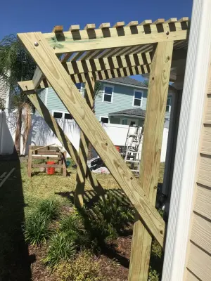 delivered pergola — Deck Building & Repair project by Garden Home Spaces