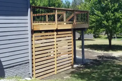 Cedar Refinish and Tailored Cedar Wall — Deck Building & Repair project by Deck & Drive Solutions