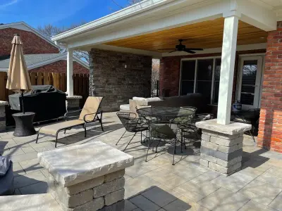 patio wall for television installation — Deck Building & Repair project by Preferred Outdoor Designs
