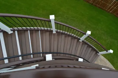 Tailored Curved Deck and Stairs — Deck Building & Repair project by Deckscapes Of VA, LLC