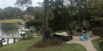 Bespoke Hardscape Outdoor Living at Stunning Lake Murray, SC — Deck Building & Repair project by Archadeck Of Central South Carolina