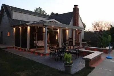 Classic White Pergola and Deck Illumination — Deck Building & Repair project by Decks By Dan KC