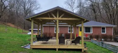 Covered Free-Standing Deck in Santa Fe, TN — Deck Building & Repair project by Troys Outdoor Services