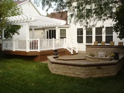 Pergola and Patio Deck with Countertop, O'Fallon MO — Deck Building & Repair project by Aesthetic Design & Build Llc
