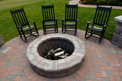Custom Fire Pits / Outdoor Kitchen Construction — Landscape Construction project by Shamrock Hardscapes And Restoration