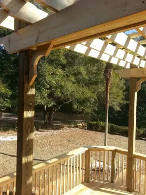 deck-mounted freestanding pergola — Deck Building & Repair project by Custom Southern Structures