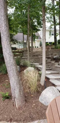 Steps to the Lake — Landscape Construction project by Sherwood Landscape Lighting And Design in Medford