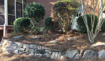 Sandy Springs Boulder Wall Phase 1 — Landscape Construction project by SHM Landscape in Atlanta