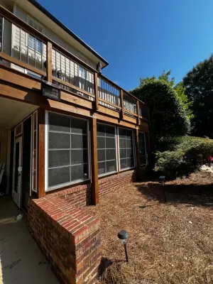 Eze-Breeze enclosure under a deck — Deck Building & Repair project by Atlanta Decking & Fence Co., Inc.