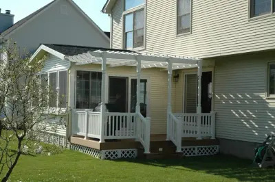 Elegant Spaces: Three-Season Room and Decorative Pergola in Glastonbury, CT — Deck Building & Repair project by Archadeck Of Central Connecticut