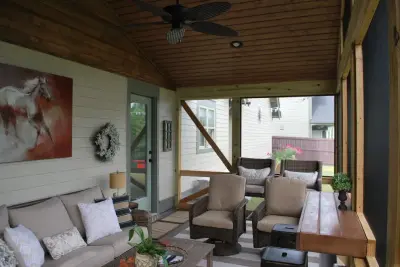 Screened Porch with Farmhouse Inspiration in Ross Bridge — Deck Building & Repair project by Archadeck Of Birmingham