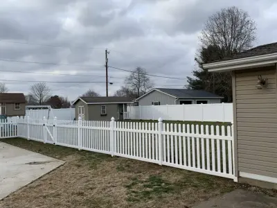 Vinyl Picket Fence Setup — Deck Building & Repair project by Classic Decks & Fence LLC