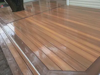 Fiberon Horizon IPE Decking with Tudor Brown Picture Framing — Deck Building & Repair project by The Deck Guy