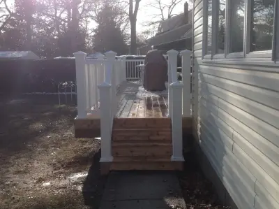 Fiberon Symmetry Railing in Classic White — Deck Building & Repair project by The Deck Guy