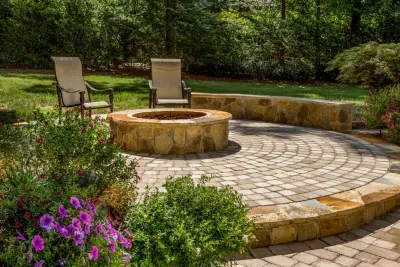 Patio with Firepit and Pavers — Deck Building & Repair project by The Stone Man