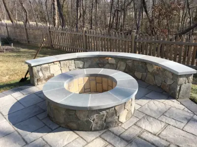 Outdoor Hearth and Barrier — Deck Building & Repair project by M.C. Fence And Deck