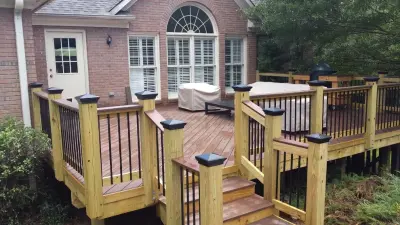 Macon GA Fiberon Composite Deck with Pool Footbridge — Deck Building & Repair project by Archadeck Of Central GA