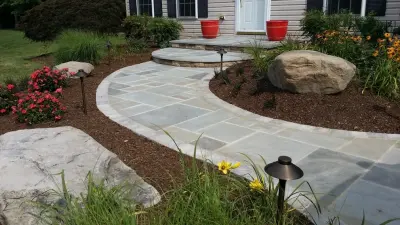 Entrance pathway design — Deck Building & Repair project by Coastal Outdoor Spaces