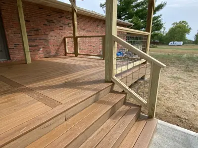 Covered Deck in Hall Farm Style — Deck Building & Repair project by Comfort Zones By Design LLC