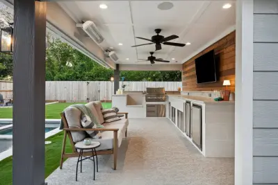 Houston Heights Outdoor Living Space Featuring an Outdoor Kitchen — Deck Building & Repair project by TCP Custom Outdoor Living