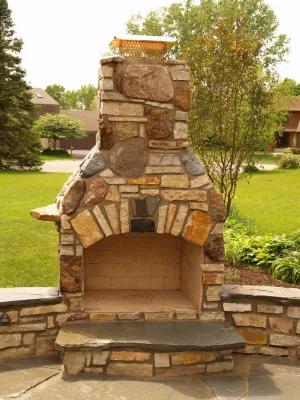 Outdoor Fireplace — Landscape Construction project by Signature Patio & Landscape Co.