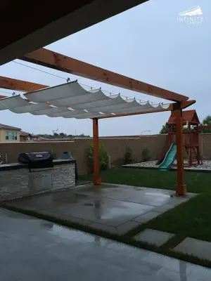 Endless Canopy White Phifertex Cover — Deck Building & Repair project by Infinity Canopy