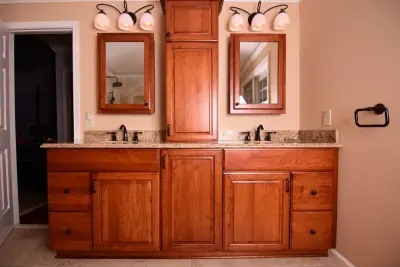 Classic Double Sink Bathroom — Deck Building & Repair project by Wehrung's Lumber And Home Center