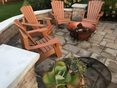 Kansas Paver Patio Featuring a Pergola and Removable Fire Pit — Deck Building & Repair project by Kansas City Hardscapes