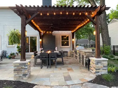 Kansas Tranquil Pergola and Patio — Deck Building & Repair project by Kansas City Hardscapes