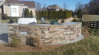 Lake Forest alfresco kitchen — Deck Building & Repair project by KLC Decking And Outdoor Living