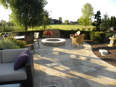 Cozy outdoor living space by Smalls Landscaping