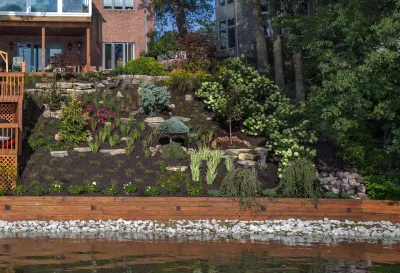 Lakeside slopes in Valparaiso, Indiana — Landscape Construction project by Smalls Landscaping