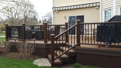 Minimal Upkeep Trex Transcend Deck with Privacy Barrier — Deck Building & Repair project by Miles Bradley Building And Remodeling