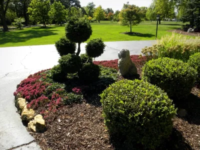 Palos Park, Chicago Travertine Entryway & Custom Landscape! — Landscape Construction project by Smalls Landscaping